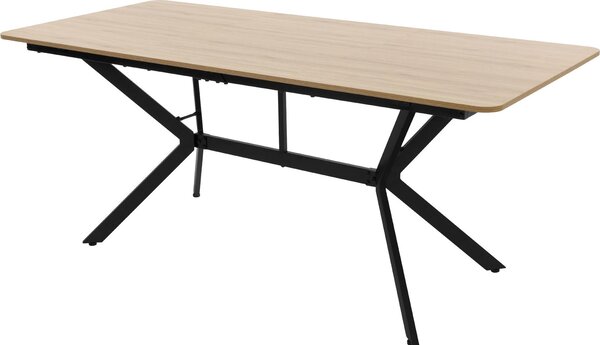 Tavolo da pranzo ML-Design marrone chiaro 180x80x75 cm, tavolo da pranzo rettangolare per 6 persone, tavolo da cucina industriale, tavolo da soggiorno con struttura in acciaio