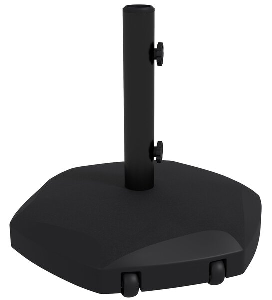 Base per Ombrellone 25kg per Pali da 38-48mm Ø54x46,5 cm in Cemento e Plastica Nero