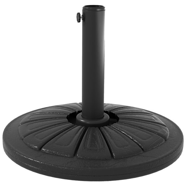 Base per Ombrellone Rotonda Ø43cm da 13kg per Pali da 38mm e 48mm in Cemento Nero