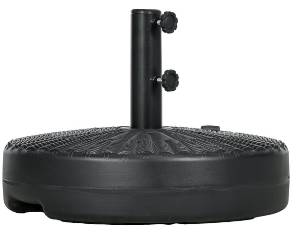 Base per Ombrellone da Giardino 3 m con Maniglie Incorporate Ø51x36 cm in HDPE e Acciaio Nero