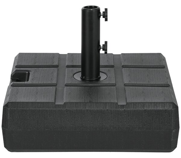 Base per Ombrellone da Giardino 3.5 m con Maniglie 49x49x36,5 cm in HDPE e Acciaio Nero