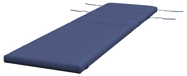 Cuscino per Sdraio e Lettino Prendisole con Lacci di Fissaggio in Tessuto Blu Scuro