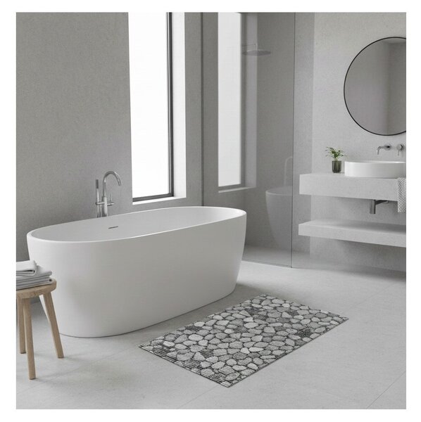 Tappetino da bagno in plastica grigio 50x80 cm Sassi - Wenko