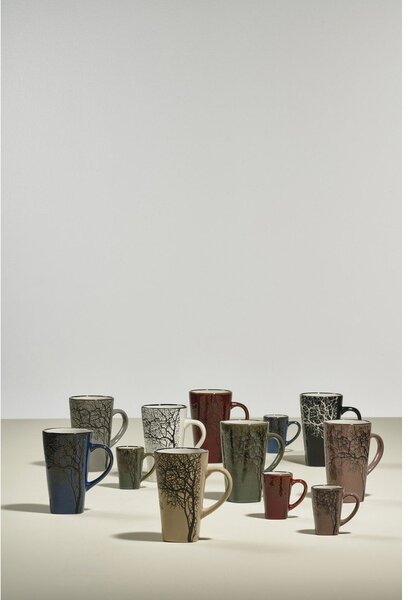 Tazze da espresso in gres rosa chiaro in set da 4 100 ml Hela - Villa Collection