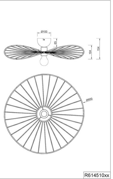 Lampada da soffitto bianca ø 60 cm Chapeau - Reality