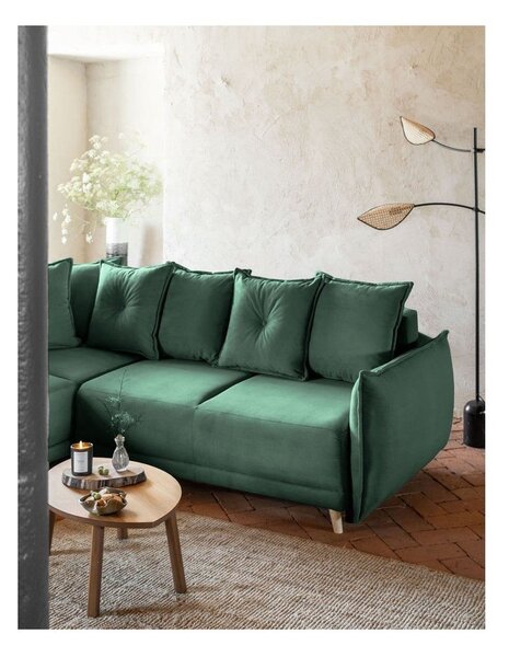 Divano letto in velluto a coste verde (variabile) Lazy Lukka - Miuform