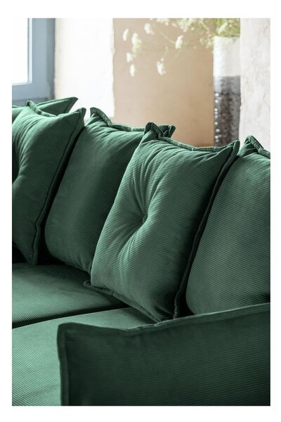 Divano letto in velluto a coste verde (variabile) Lazy Lukka - Miuform