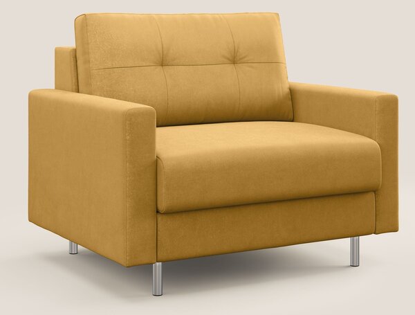 Megan poltrona letto in microfibra smacchiabile T11 giallo