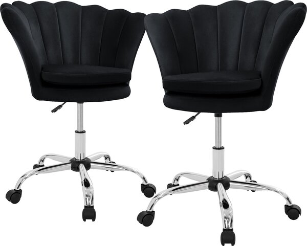 ML-Design set di 2 sedie da ufficio Sedia da scrivania girevole a 360° con schienale, sedia a guscio imbottita, 5 rotelle