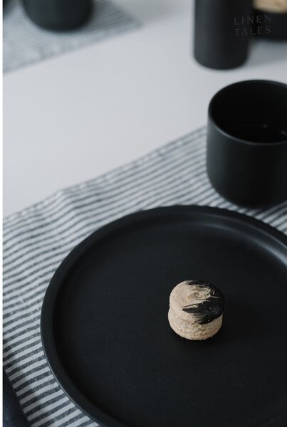 Runner da tavola in lino 150x40 cm Thin Black Stripes - Linen Tales