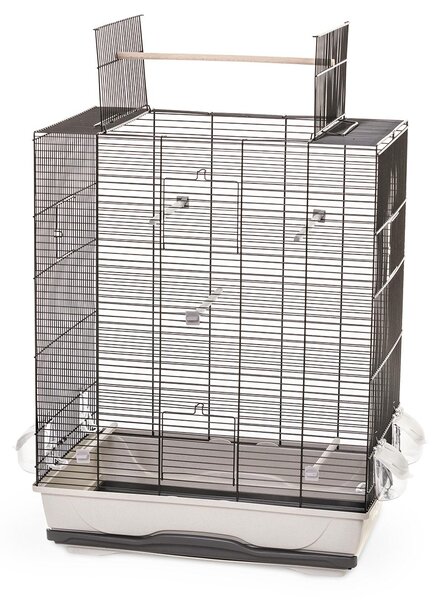 Gabbia per uccelli (pappagallini ondulati e canarini) con spazio all'aperto 56 x 37 x 74 cm