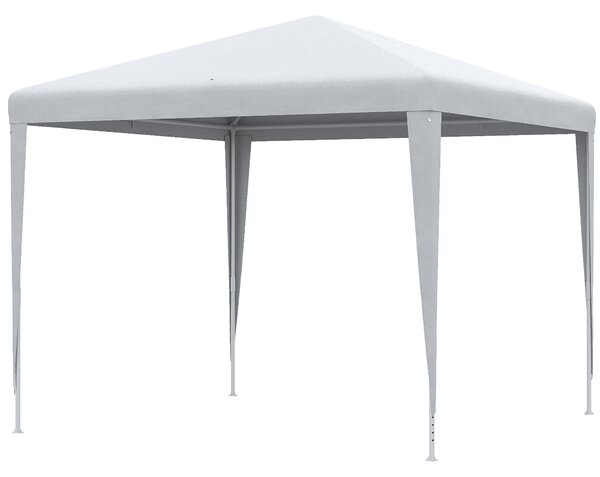 Gazebo da Giardino per Esterno e Interno 2,7x2,7m Telaio in Acciaio Bianco