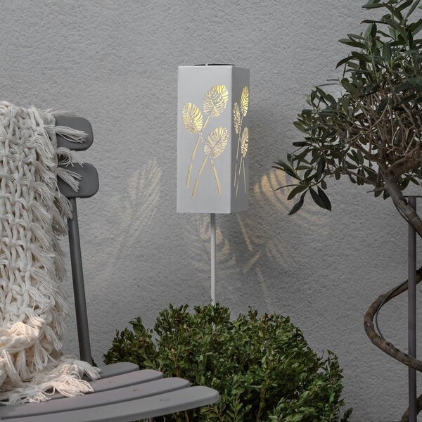Decorazione a luce solare LED in metallo bianco Albaleaf - Star Trading
