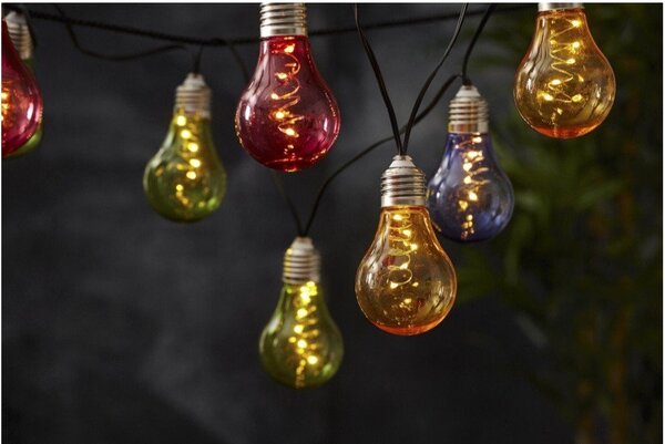 Catena luminosa solare a LED colorata adatta all'esterno, lunghezza 1,9 m Glow - Star Trading
