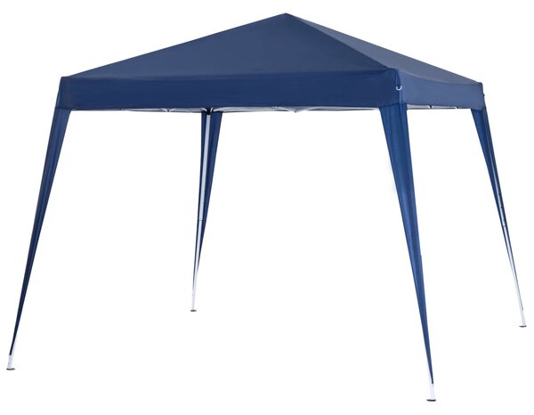 Gazebo Pieghevole da Giardino con Struttura Antivento 2,4x2,4m in Acciaio e Corde Blu