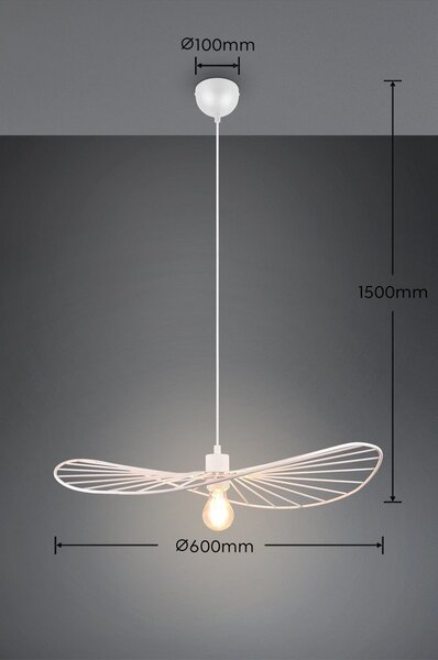 Apparecchio a sospensione bianco ø 60 cm Chapeau - Reality