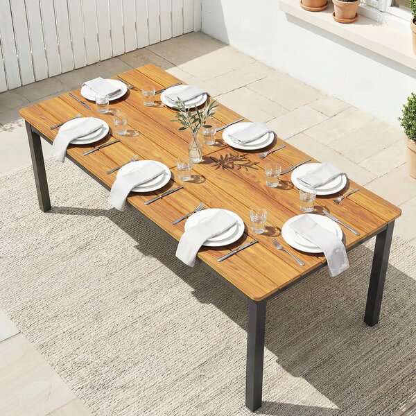Outsunny Tavolo da Giardino Rettangolare per 6-8 Persone, Dimensioni 180 x 86 cm | Aosom Italy