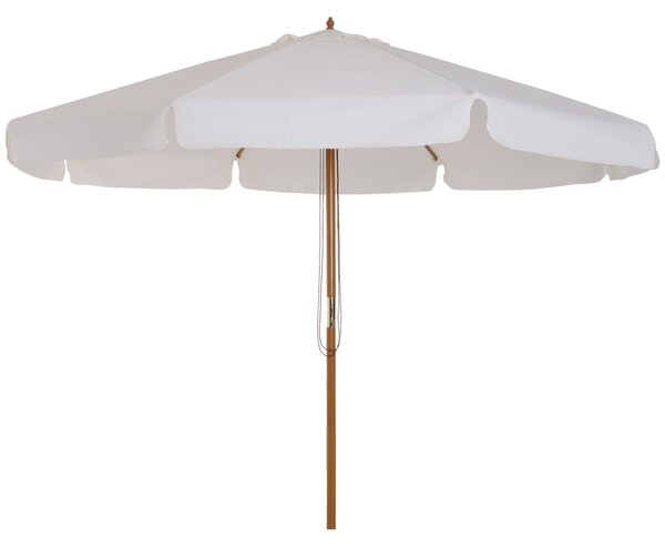 Ombrellone da Giardino con Doppio Tettuccio Ø325x250 cm in Legno di Bambù e Poliestere Crema