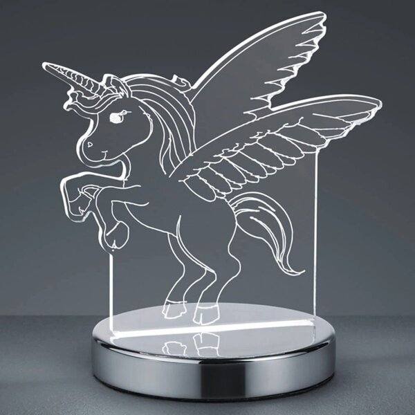 Lampada da tavolo a LED in argento lucido (altezza 17 cm) Karo - Reality