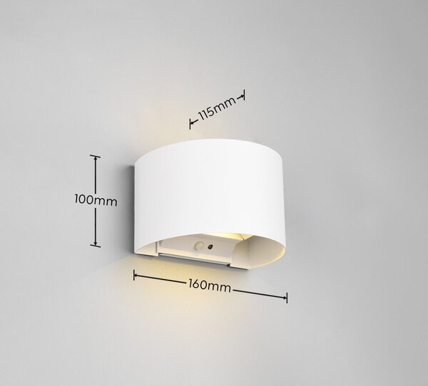 Illuminazione esterna LED con sensore di movimento da parete (altezza totale 10 cm) Talent – Reality