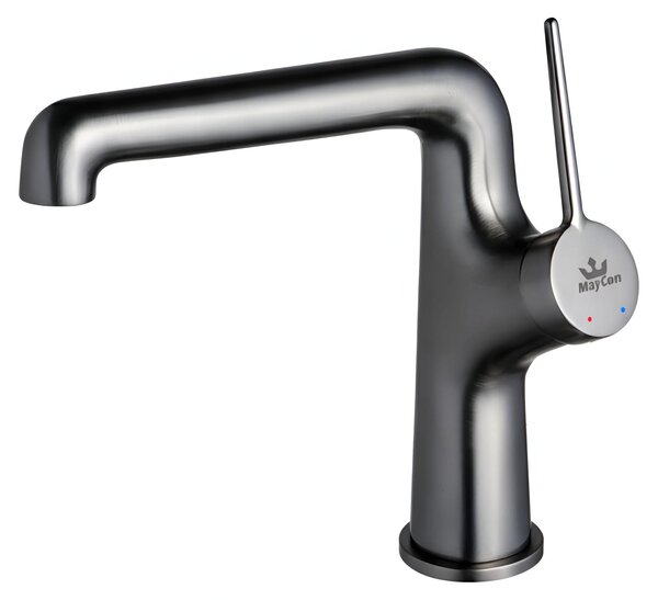 Rubinetto per lavabo in ottone massiccio con finitura spazzolata