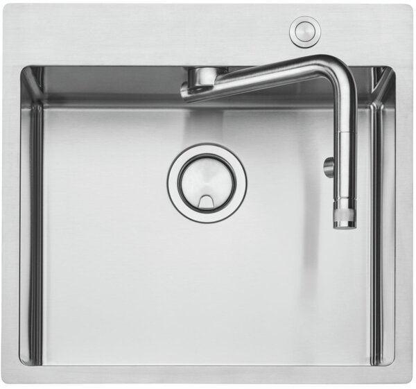Set lavello da incasso Naber con miscelatore Corno Turno 50 larghezza mobile 50 cm acciaio inox 1041002