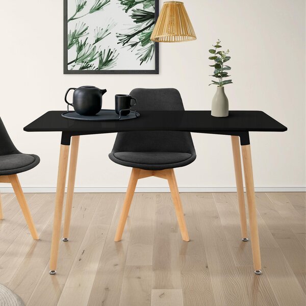 Tavolo da pranzo in legno ML-Design, tavolo da pranzo rettangolare con gambe in faggio per 4-6 persone, tavolo da cucina scandinavo