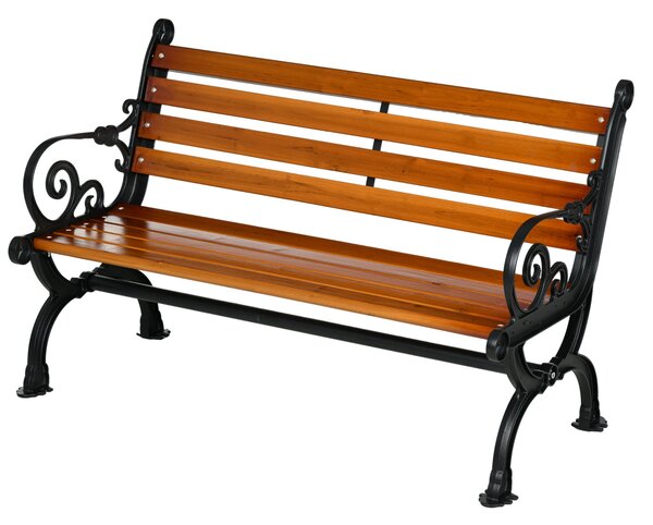 Panchina da Giardino 2 Posti con Braccioli 120x64x79 cm in Alluminio e Legno Teak