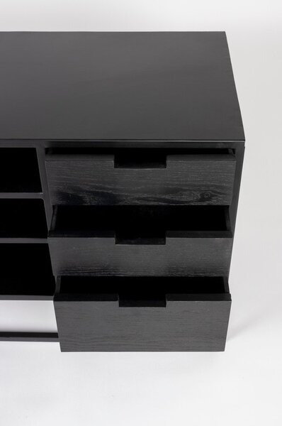 Tavolo TV in rattan nero 38x55 cm Guuji - White Label