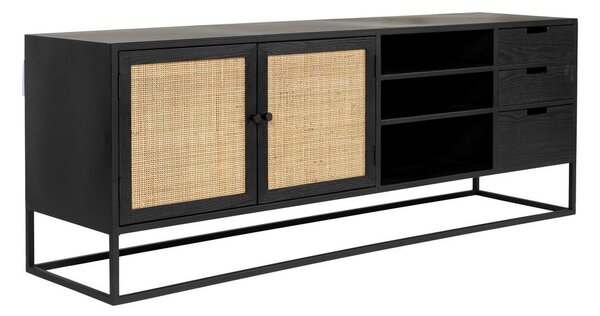 Tavolo TV in rattan nero 38x55 cm Guuji - White Label