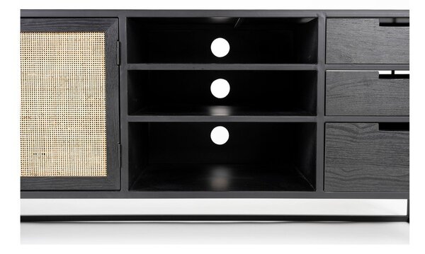 Tavolo TV in rattan nero 38x55 cm Guuji - White Label
