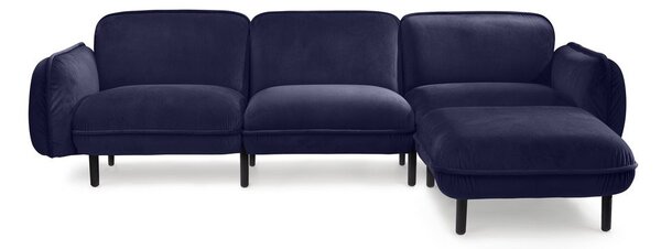 Divano in velluto blu scuro Bean - EMKO