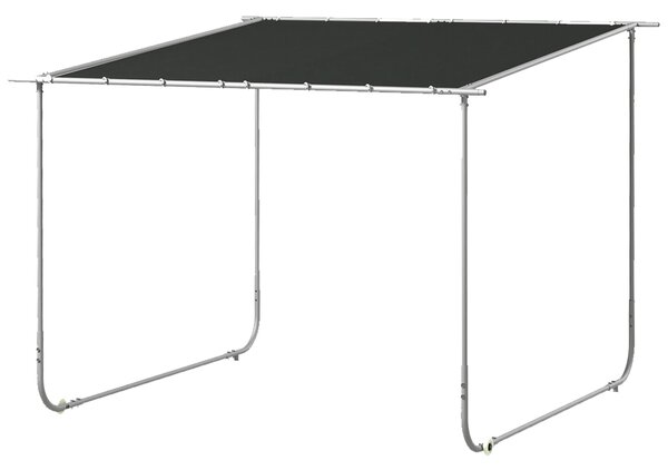 Pergola Gazebo con Rotelle Copertura Anti-UV 3x3m Telaio in Acciaio Grigio