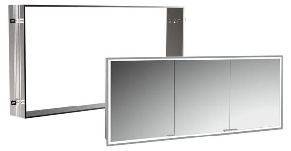 Specchio da bagno a cubo Kronenbach 2.0, 160 cm, con telaio integrato, 3 ante