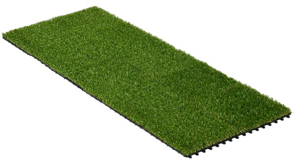 Set 10 Piastrelle Prato Artificiale per Giardino 30x30 cm Erba Sintetica Verde