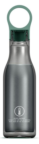 Bottiglia da viaggio in acciaio inox color menta 500 ml Loop - Joseph Joseph