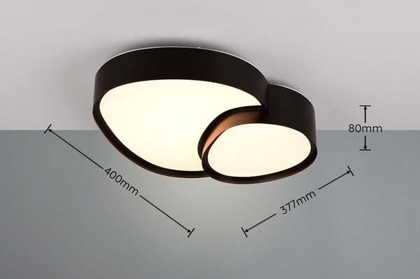 Plafoniera LED nera 36x43,5 cm Rise - Trio