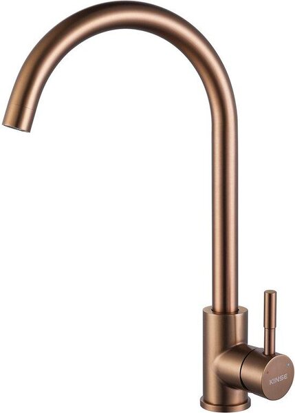 Rubinetto da cucina in acciaio inossidabile con rotazione a 360° | Rubinetto ad alta pressione | Rubinetto da cucina in oro rosa