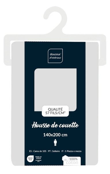 Biancheria in cotone bianco per letto singolo 140x200 cm Lina - douceur d'intérieur