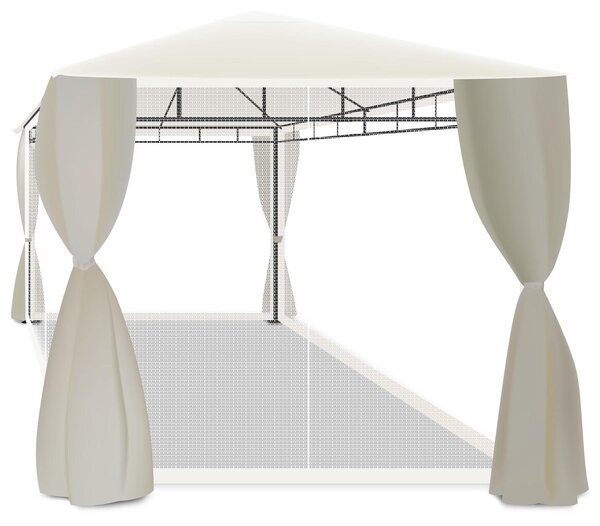 Beusi - gazebo da giardino 3x2 mt in ferro con telo di copertura in poliestere, 4 tende laterali e 4 zanzariere con cerniere e lacci