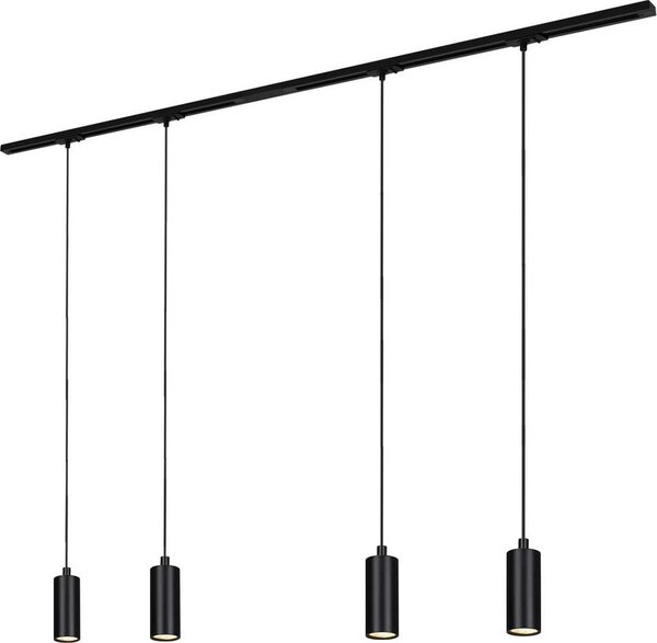 Sistema a binario Briloner Rail, set completo, 4x LED a sospensione, dimmerabili, alimentazione, nero, 1,5 m