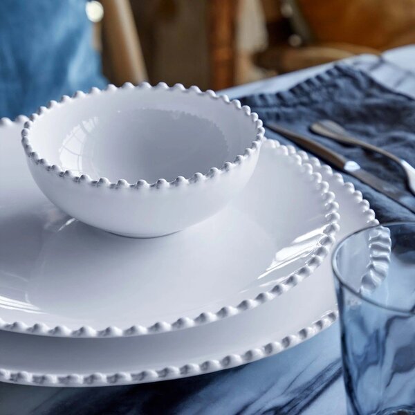 Piatto bianco in gres ø 34 cm Pearl – Costa Nova