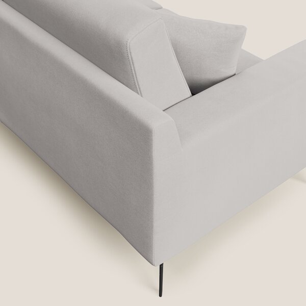 Prestige divano moderno in microfibra smacchiabile T11 grigio chiaro