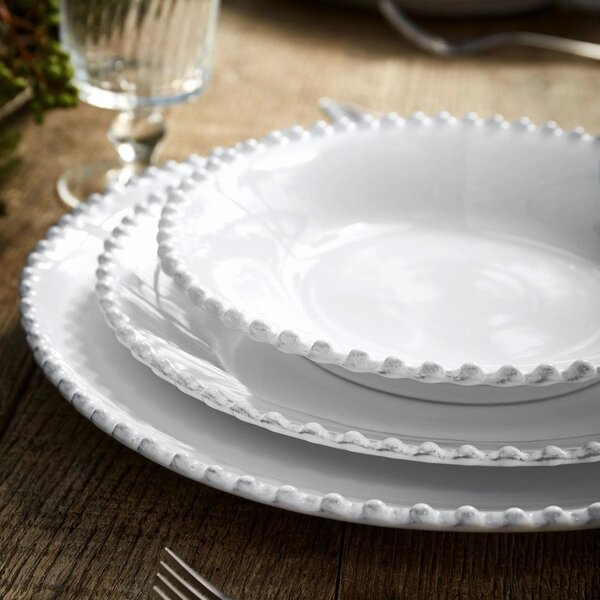 Piatto bianco in gres ø 34 cm Pearl – Costa Nova
