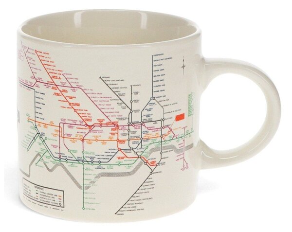 Tazza in ceramica beige da 350 ml Heritage Tube Map - Rex London