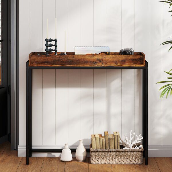 HOMCOM Consolle stretta 100×30×91 cm in metallo e pannello – Marrone rustico | Aosom Italy