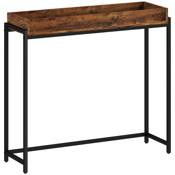 HOMCOM Consolle stretta 100×30×91 cm in metallo e pannello – Marrone rustico | Aosom Italy