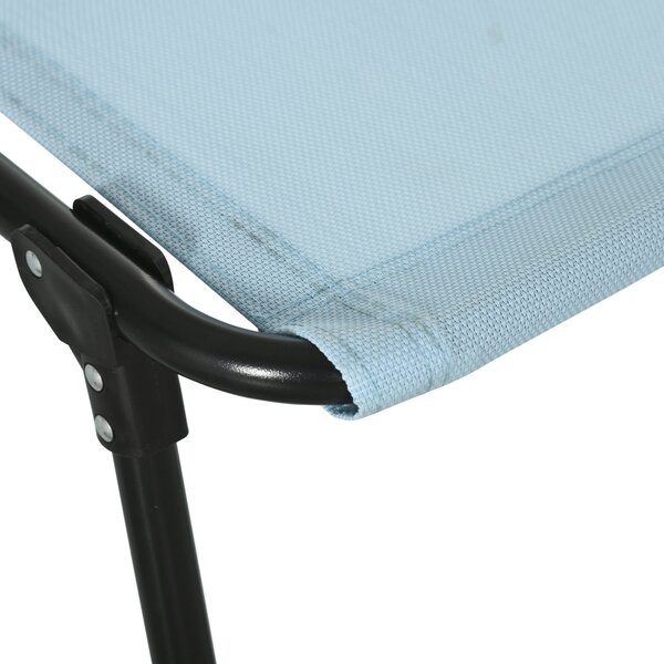 Outsunny Sdraio Pieghevole con Poggiatesta Sdraio da Giardino Esterno Reclinabile 4 Posizioni con Telaio in Acciaio 189x58x30 cm Azzurro | Aosom Italy