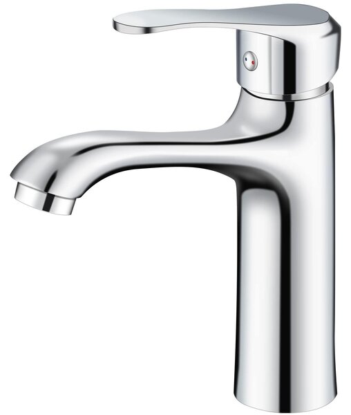 Rubinetto per lavabo in ottone con finitura cromata