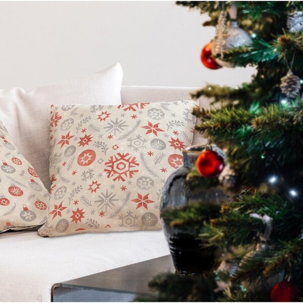 Cuscino natalizio con fodera in cotone, 45 x 45 cm Snowflake Frost - Butter Kings
